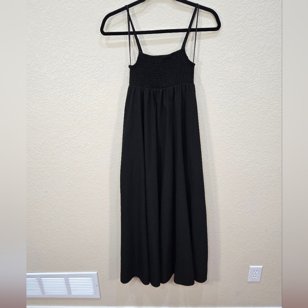 Zara Flowy Strappy Black Maxi Dress Size XXS